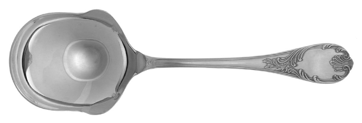 Marly (Silverplate, Satin Handle) Boiled Potato Ladle, Solid Piece by Christofle France-1