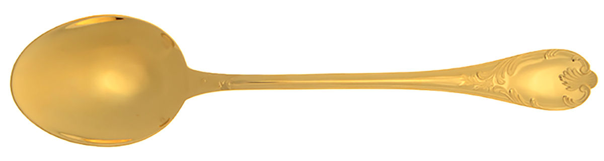 Marly (Gold Electroplate) Solid Salad Serving Spoon by Christofle France-1