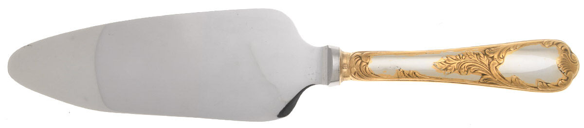 Marly (Gold Electroplate) Pie Server with Stainless Blade by Christofle France-1