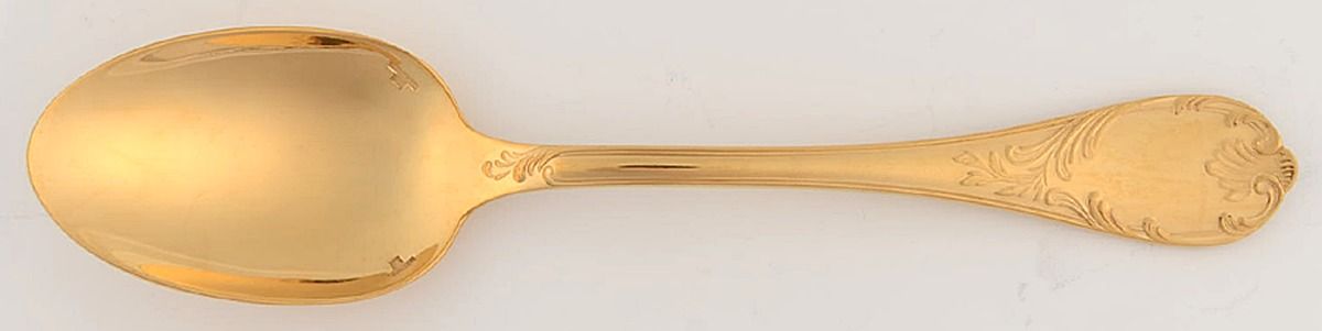 Marly (Gold Electroplate) Place/Oval Soup Spoon by Christofle France-1