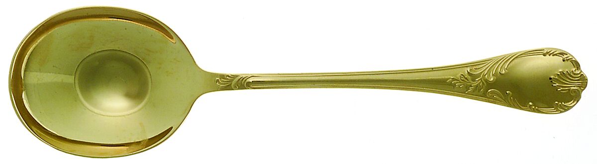 Marly (Gold Electroplate) Round Bowl Soup Spoon (Cream Soup) by Christofle France-1