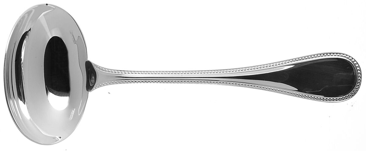 Perles (Silverplate, 1890) Solid Gravy Ladle by Christofle France-1
