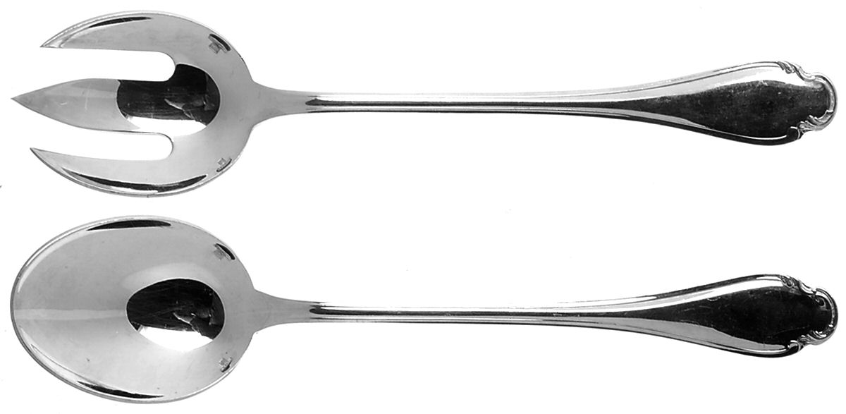 Pompadour (Silverplate) (2 Pc) Solid Salad Set by Christofle France-1