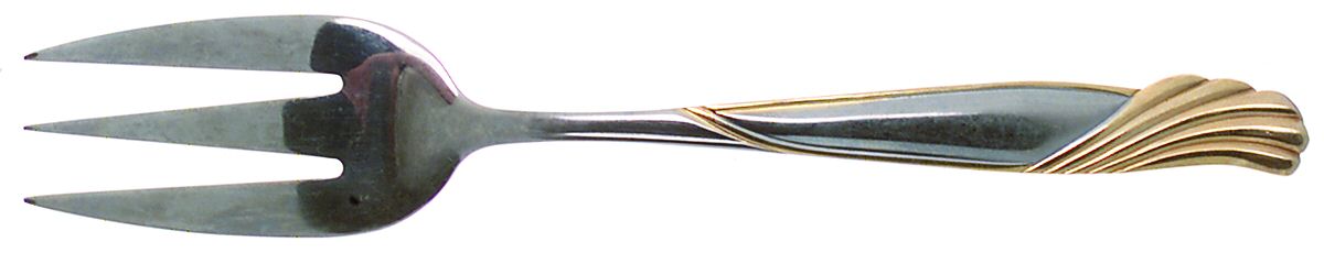 Gold Florentine Medium Solid Cold Meat Serving Fork by Cambridge Silver-1
