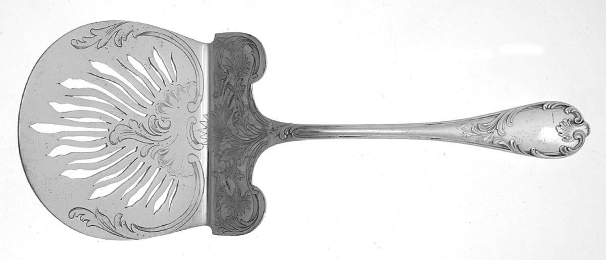 Marly (Silverplate, 1890, Glossy Handle) Solid Asparagus Server by Christofle France-1