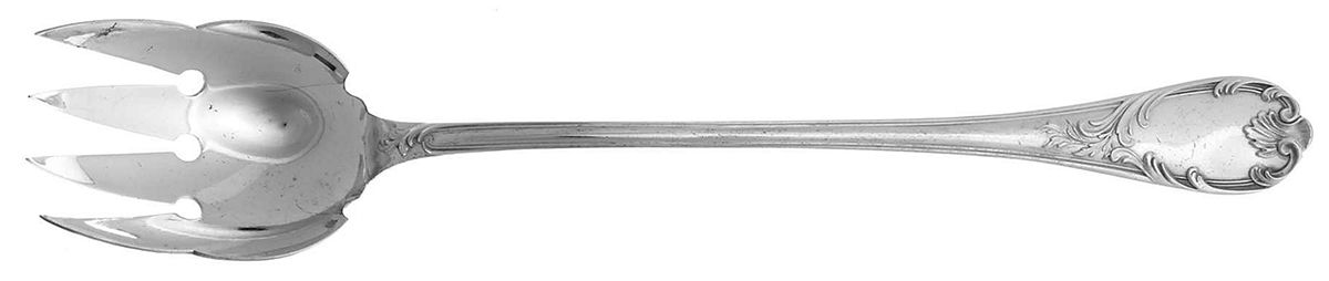 Marly (Silverplate, 1890, Glossy Handle) Solid Serving Fork by Christofle France-1