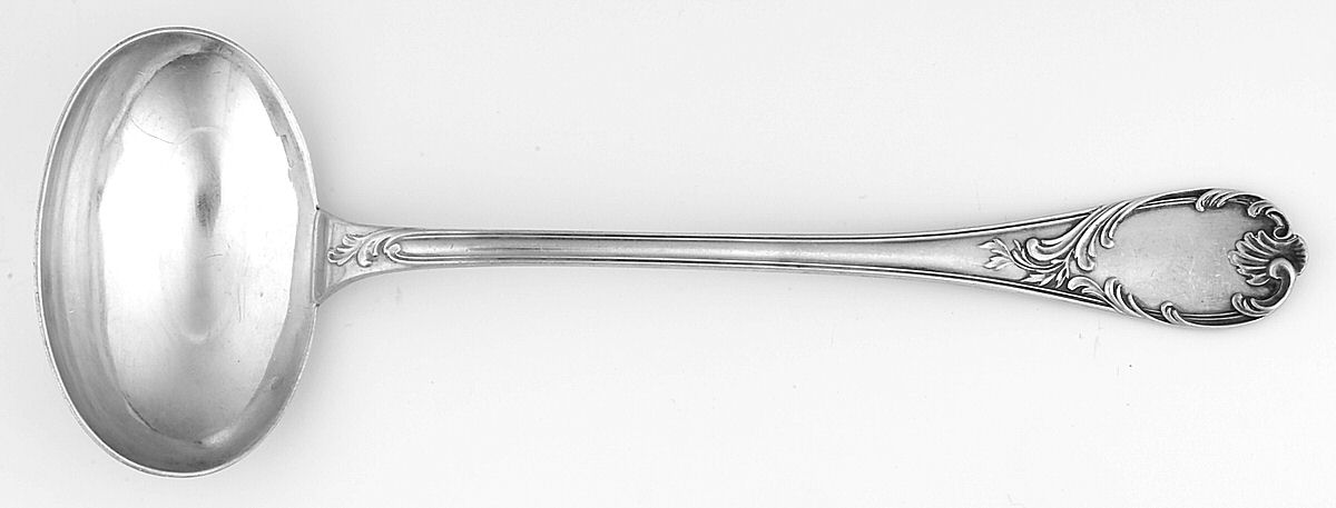 Marly (Silverplate, 1890, Glossy Handle) Solid Gravy Ladle by Christofle France-1
