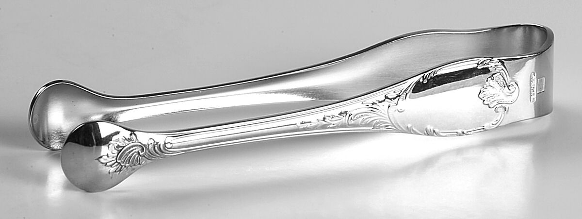 Marly (Silverplate, 1890, Glossy Handle) Sugar Tongs by Christofle France-1