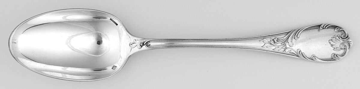 Marly (Silverplate, 1890, Glossy Handle) European Place/Oval Soup Spoon by Christofle France-1