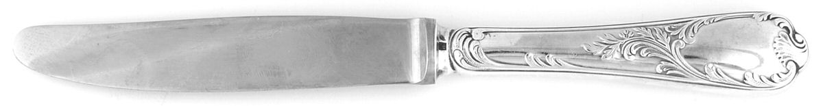 Marly (Silverplate, 1890, Glossy Handle) Pastry Knife with Stainless Blade by Christofle France-1