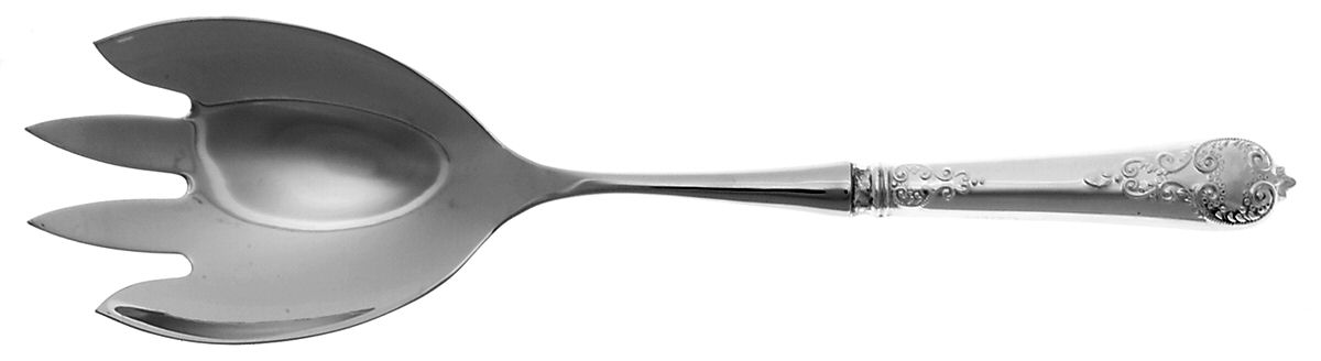 William & Mary (Sterling) Salad Serving Fork with Stainless Prongs by CJ Vander-1