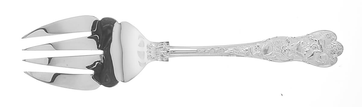 Bacchanalian (Sterling) Large Solid Cold Meat Serving Fork by CJ Vander-1