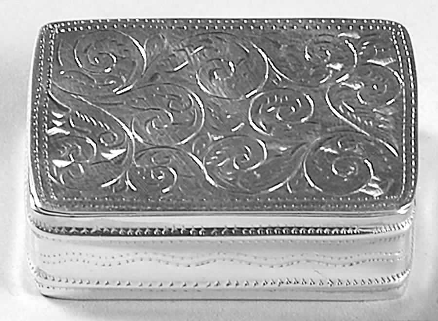 Sterling Hollowware 1" Rectangular Pill Box with Hinged Lid by R. Carrs (England)-1
