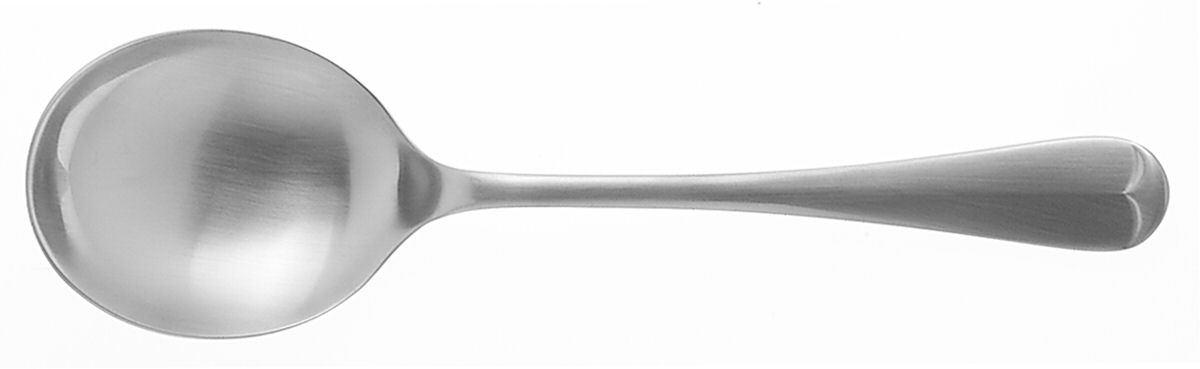 Queen Anne (Stainless, Satin) Round Bowl Soup Spoon (Cream Soup) by Cooper Bros & Sons-1