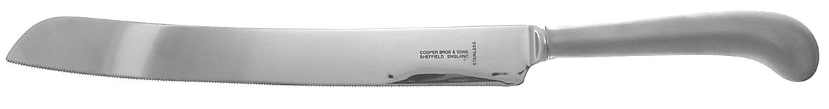 Queen Anne (Stainless, Satin) Large Cake Server Knife with Stainless Blade by Cooper Bros & Sons-1