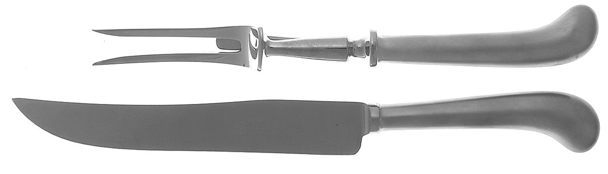 Queen Anne (Stainless, Satin) Small Stainless Blade 2-Piece Steak Carving Set by Cooper Bros & Sons-1