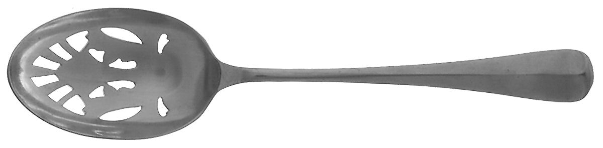 Queen Anne (Stainless, Satin) Pierced Vegetable Serving Spoon by Cooper Bros & Sons-1