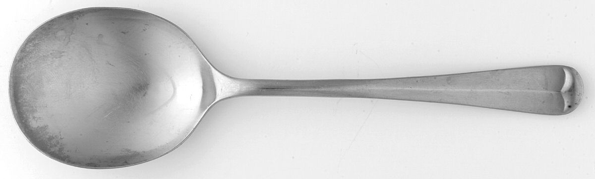 Queen Anne (Stainless, Satin) Round Bowl Soup Spoon (Cream Soup) by Cooper Bros & Sons-1