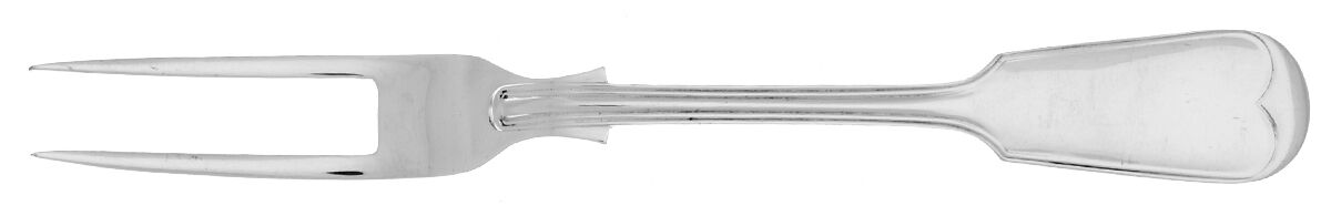 Fiddle Thread (SILVERPLATE) Small Solid Cold Meat Serving Fork by Cooper Bros & Sons-1