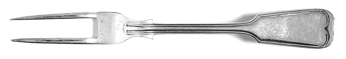Fiddle Thread (SILVERPLATE) Small Steak Carving Fork with Stainless Prongs by Cooper Bros & Sons-1