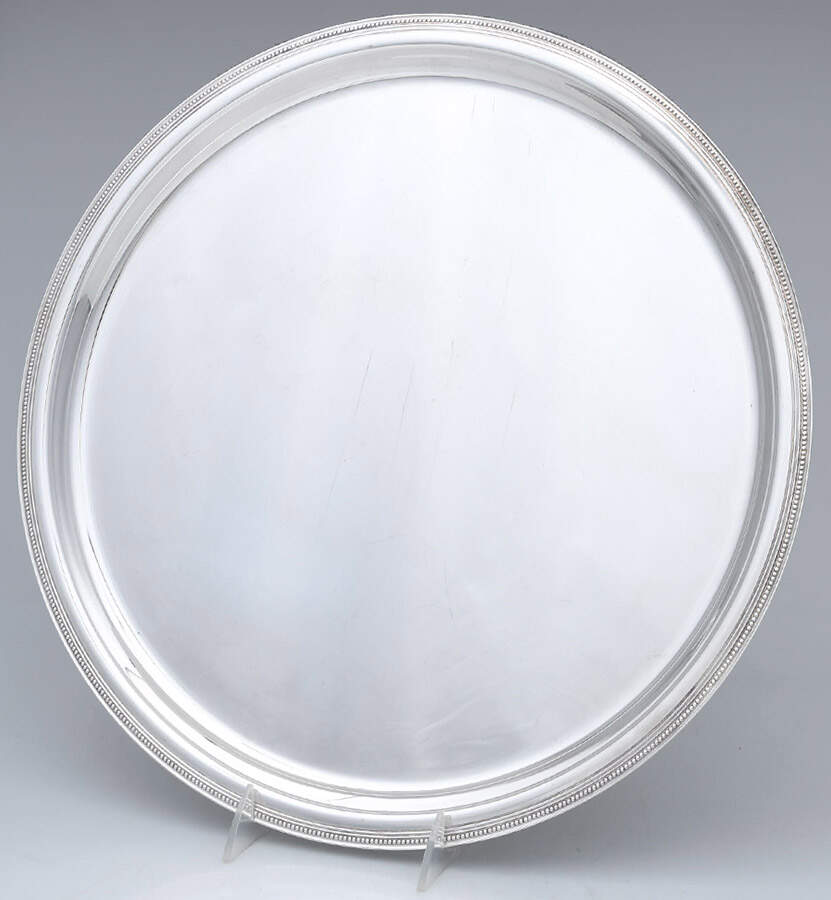 Perles (Silverplate, Hollowware) 15" Round Tray by Christofle France-1
