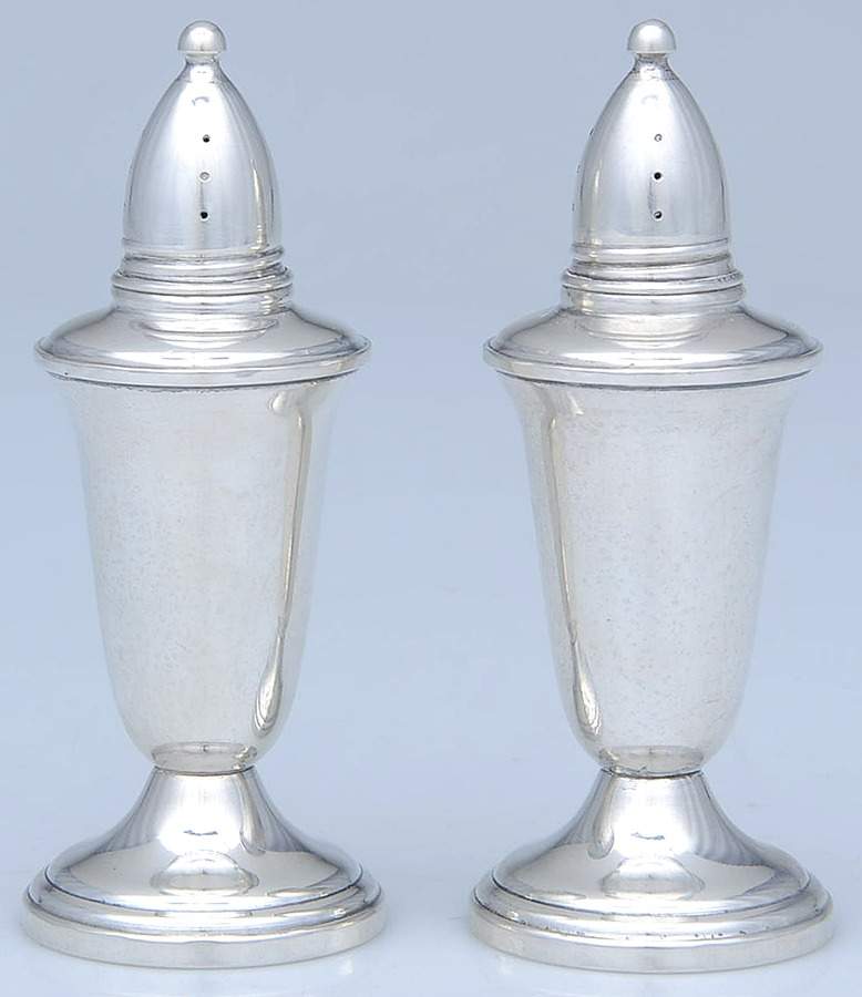 Sterling Hollowware Weighted Salt and Pepper Set by Crown Silver Co-1