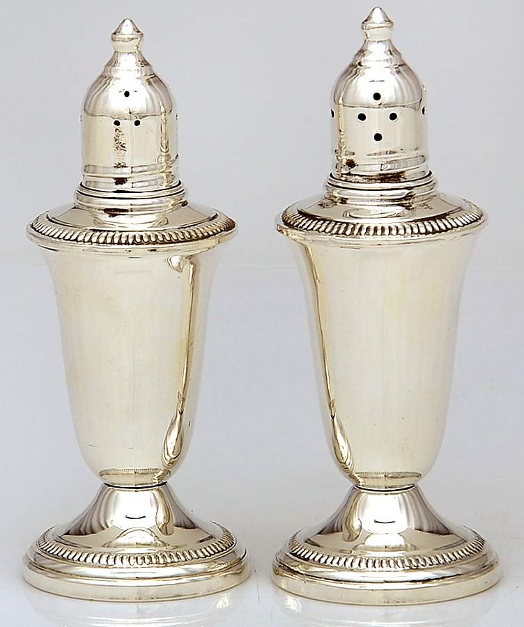 Sterling Hollowware Weighted Salt and Pepper Set by Crown Silver Co-1