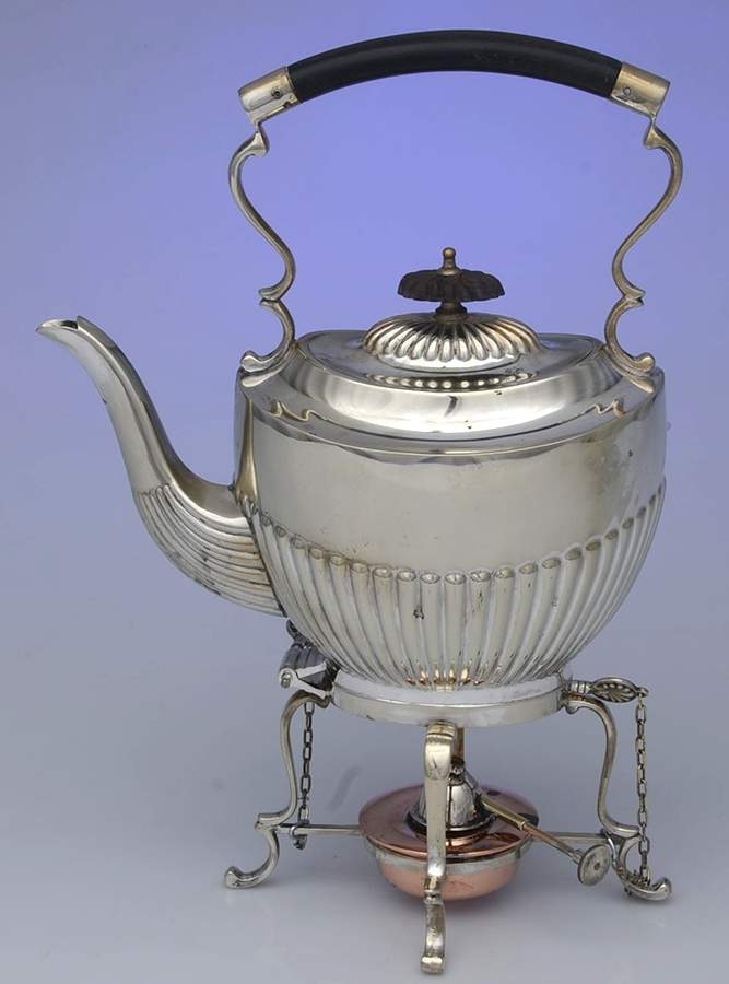 Silverplate Hollowware Kettle, Stand & Burner by Cheltenham & Co Ltd-1