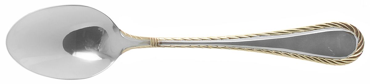 Carlyle (Stainless, Gold Accent) Place/Oval Soup Spoon by Cambridge Silver-1