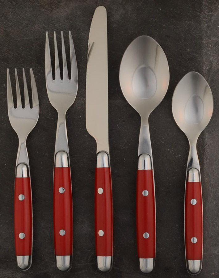 Jubilee-Red (Stainless, Plastic) 5 Piece Place Setting by Cambridge Silver-1
