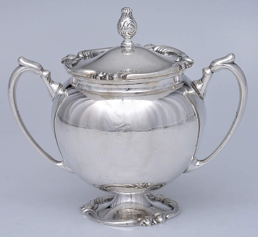 CXU5 (Sterling, Hollowware) Sugar Bowl & Lid by Camusso (Peru)-1