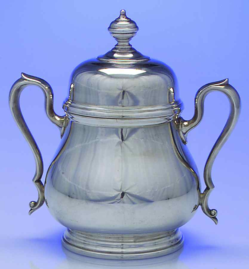 SC523-1 (Sterling, Hollowware) Sugar Bowl & Lid by Charter Silver Co.-1