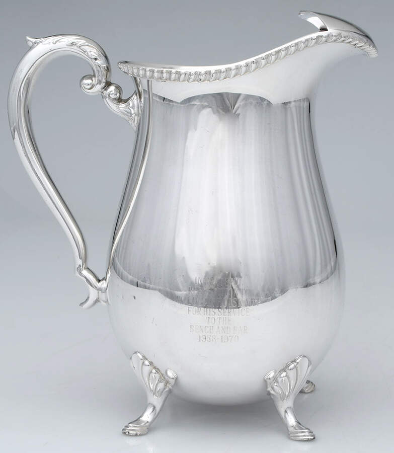 Silverplate Hollowware Ice Lip Water Pitcher by Crescent Silverware-1