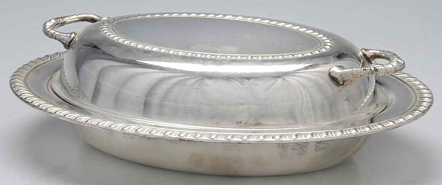 Silverplate Hollowware Double Vegetable Bowl by Crosby Silver-1