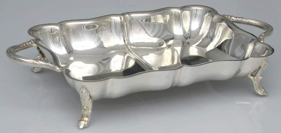 Silverplate Hollowware 2 Part Rectangular Divided Server by Crosby Silver-1