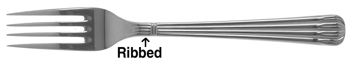 Osiris (Stainless, Ribbed Handle & Bolster) Dessert Fork by Christofle France-1