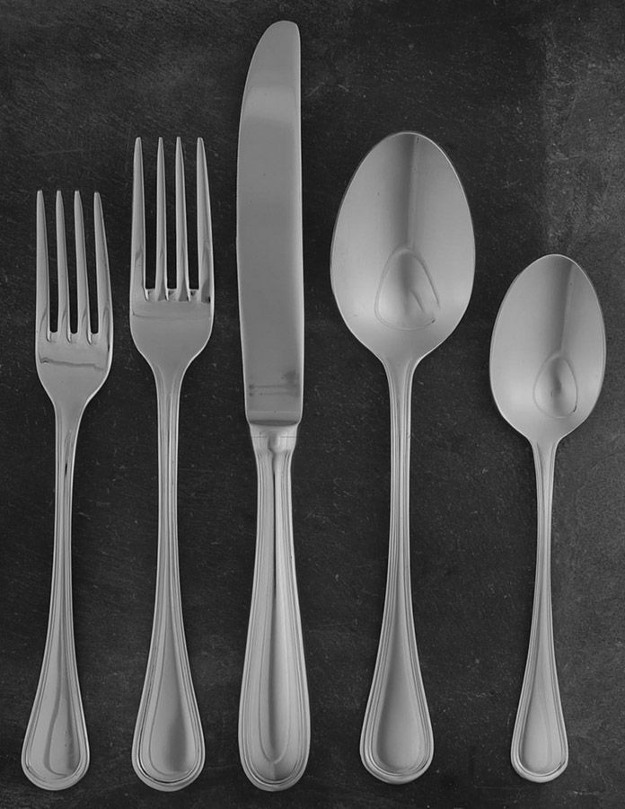Mansfield (Stainless) 5 Piece Place Setting by Cuisinart Flatware-1