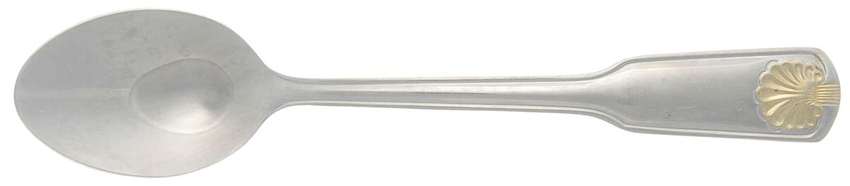 Shell-Gold Accent (Stainless) Place/Oval Soup Spoon by Cambridge Silver-1