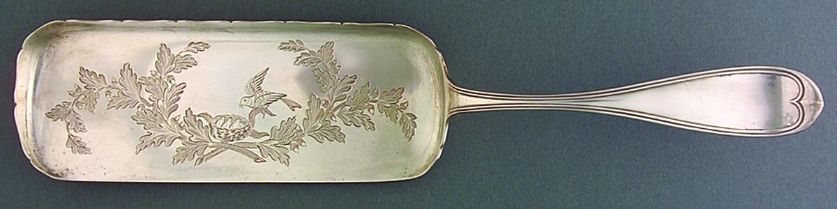 CR42 (Sterling) Large Bright Cut Crumber Knife by Crosby, Morse & Foss-1