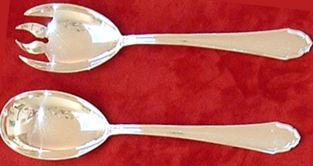 Chippendale (Sterling) (2 Pc) Solid Salad Set by Camusso (Peru)-1