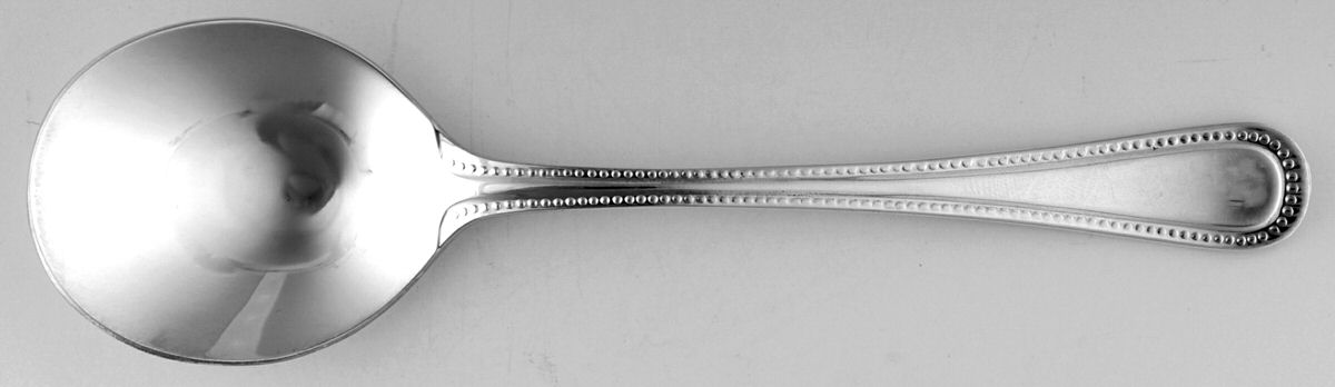 Bead (Silverplate) Round Bowl Soup Spoon (Gumbo) by R. Carrs (England)-1