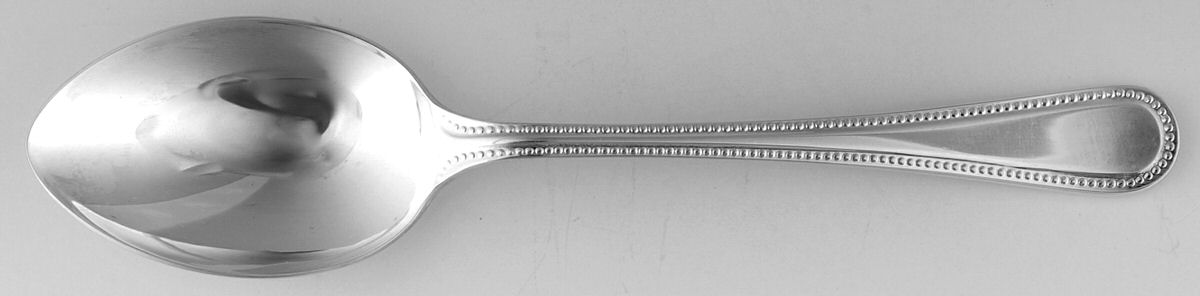 Bead (Silverplate) Dessert/Oval Soup Spoon by R. Carrs (England)-1