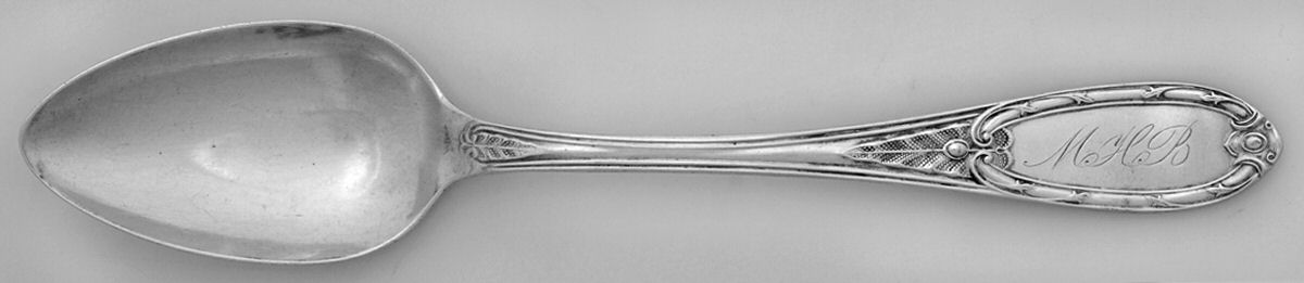 Coin Silver Flatware Spoon-Dessert/Oval Soup by Charles C Shaver-1