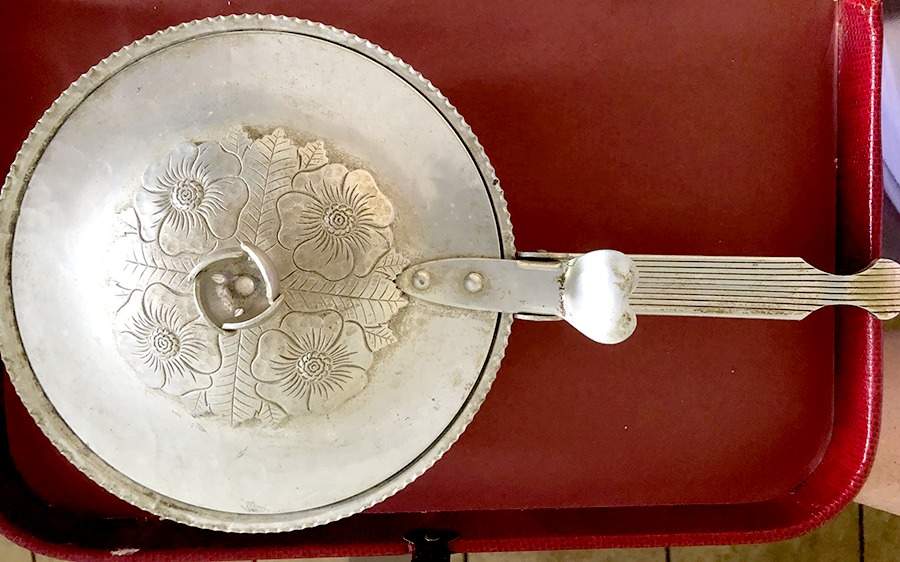 Wild Rose (Aluminum, Hollowware) Silent Butler with Hinged Lid by Continental Silver-1
