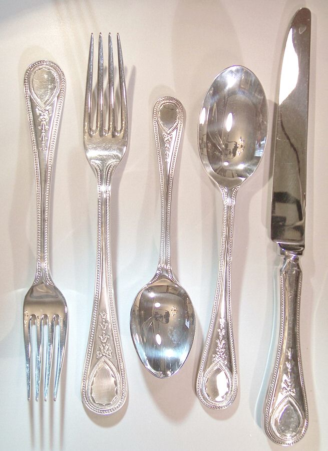 Victorian Bead (Silverplate) Fork by R. Carrs (England)-1