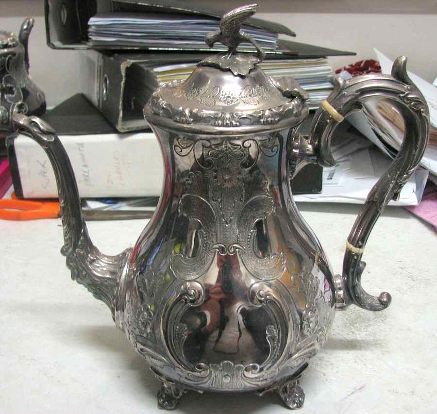 1728 (Silverplate, Hollowware) Silverplate Coffee Pot by Cooper Bros & Sons-1