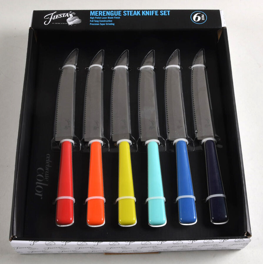 Fiesta-Merengue (Stainless) Individual Steak Knife Hollow Handle - Set of 6 Motifs by Cambridge Silver-1