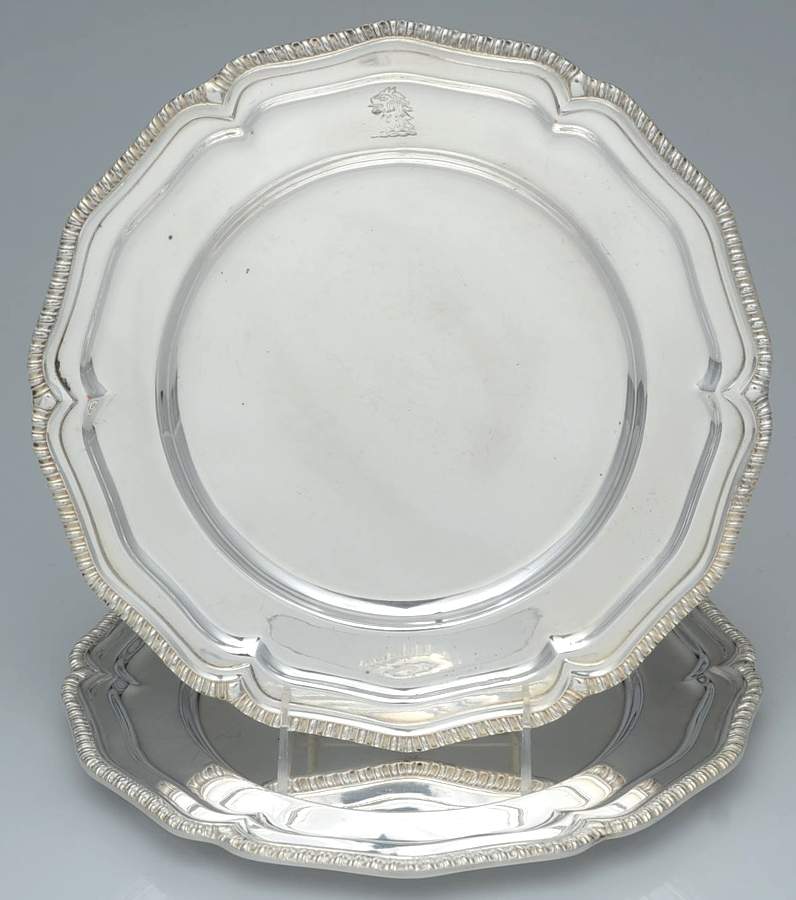 Silverplate Hollowware (Set of 2) Dinner Plates by Crown Silver Co-1