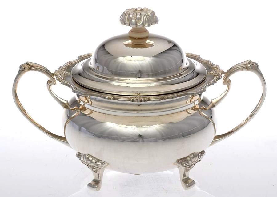 S2571 (Sterling, Hollowware) Sugar Bowl & Lid by Cooper Bros & Sons-1