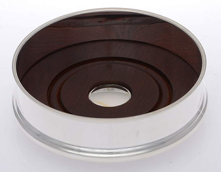 Silverplate Hollowware Wine Bottle Coaster by R. Carrs (England)-1